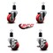 Service Caster 3'' Red Poly Wheel Swivel 1-1/2'' Expanding Stem Caster Set 2 Brakes, 4PK SCC-EX20S314-PPUB-RED-2-TLB-2-112 - alternate 3